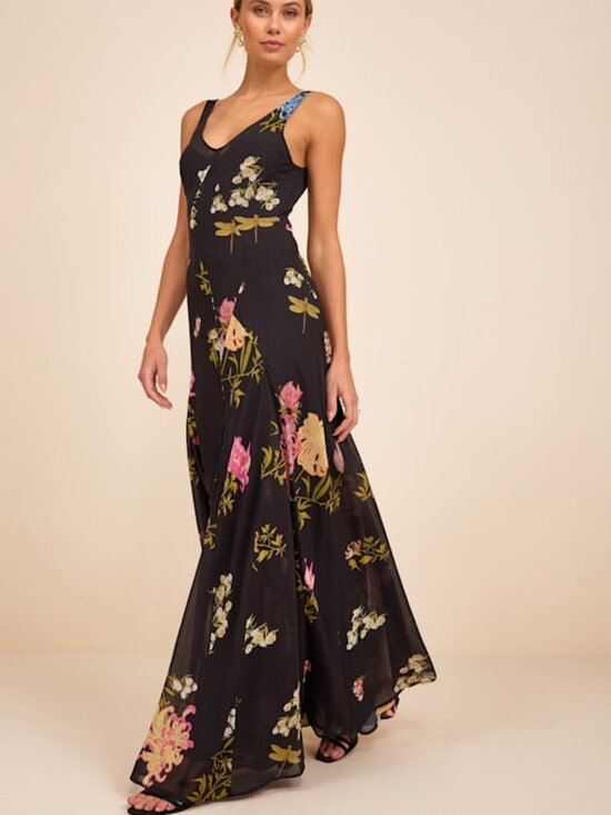 Lulus Dresses & Skirts - Lulus Ziyana Black Multi Floral Sleeveless Maxi Dress - Size S